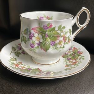ROSINA FINE BONE CHINA “WILD FLOWERS” TEA CUP AND SAUCER